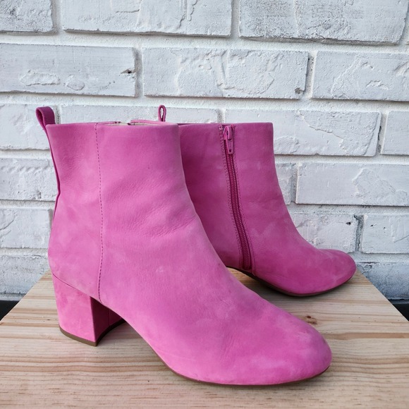 Gianni Bini Hot Pink Suede Ankle Boots | Size 10M - Picture 1 of 10